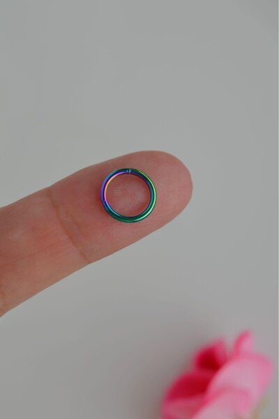 Sacce Scarves&Accessories 8 mm Düz Çelik Halka Piercing Tragus Helix Kıkırdak...