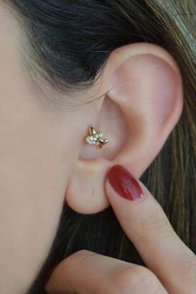 Sacce Scarves&Accessories Kalpli Halka Tragus Piercing Helix Kıkırdak Küpesi