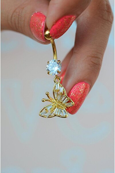 Sacce Scarves&Accessories Kelebek Çelik Göbek Piercing