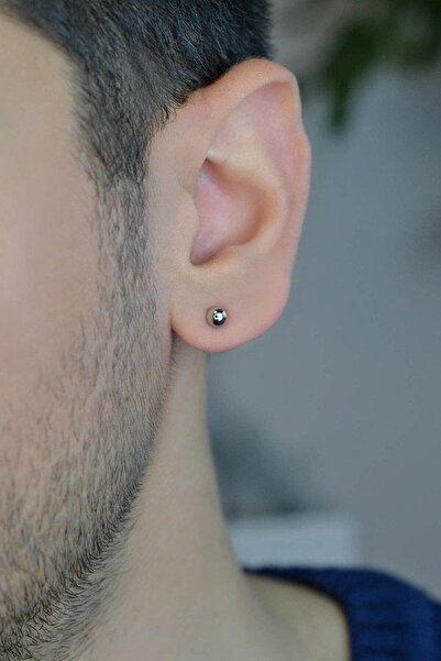 Sacce Scarves&Accessories Erkek Küpe Gümüş Rengi 5 Mm