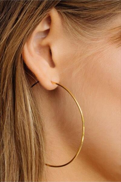 Sacce Scarves&Accessories 66 mm Gold Düz İnce Halka Küpe