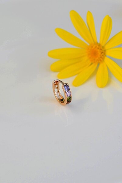 Sacce Scarves&Accessories Çok Renkli Halka Conch Piercing Multicolor Helix Kıkırdak Küpesi