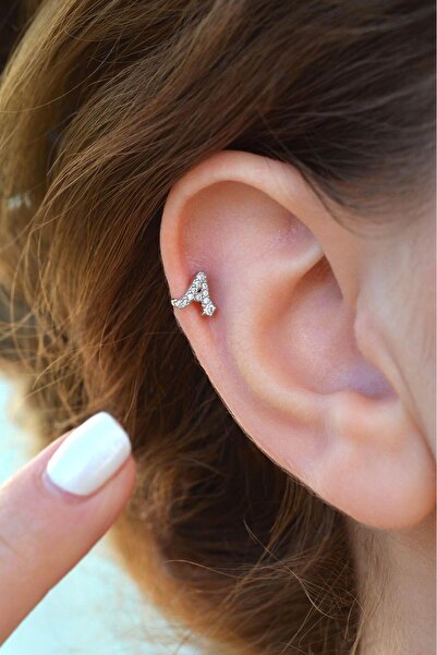 Sacce Scarves&Accessories A Harfi Piercing Gümüş Renkli Harf Piercing A