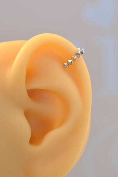 Sacce Scarves&Accessories Gümüş Renkli Sıkıştırmalı Kıkırdak Küpe Ince Earcuff