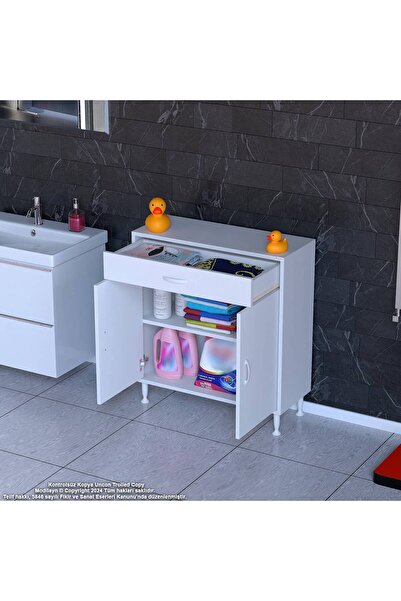 Modilayn Emir 1 Kapaklı 1 Raflı 1 Çekmeceli Mutfak & Banyo Dolabı (70cm)