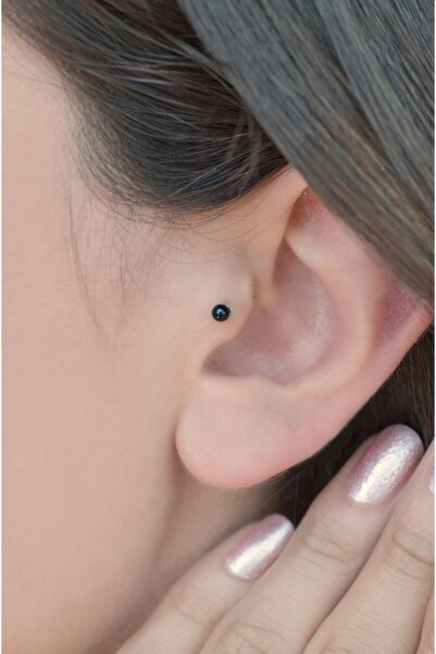 Sacce Scarves&Accessories Siyah Çelik Top Piercing 6 Mm