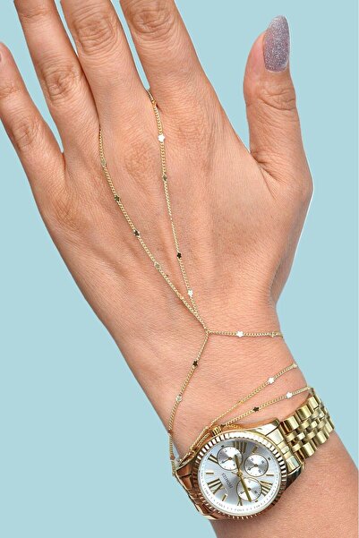 Sacce Scarves&Accessories Yıldız Pullu İnce Zincir Şahmeran Pırıltılı Şahmeran Bileklik Gold Renk