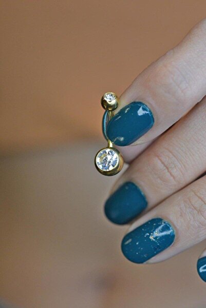 Sacce Scarves&Accessories Top Taşlı Çelik Göbek Piercing Gold