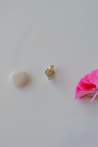 Sacce Scarves&Accessories Zirkon Taşlı Kalp Helix Piercing Tragus Kıkırdak Lob Küpesi Tek Adet