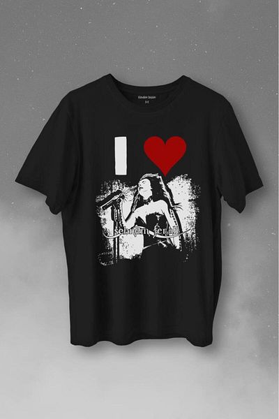 Kendim Seçtim I Love Şebnem Ferah Seviyorum Tricou imprimat cu siluetă Tricou unisex