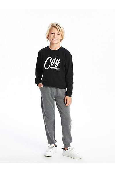 LC Waikiki Pantaloni de sport groși pentru băieți LCW Kids cu talie elastică