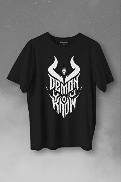 Kendim Seçtim Demon You Know Devil Gothic Grunge Rock Štampano T-Shirt Unisex...