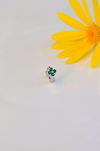 Sacce Scarves&Accessories 6 mm Mini Halka Yeşil Çiçekli Piercing Forward Helix Tragus Helix Kıkırdak