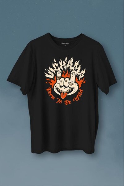 Kendim Seçtim Born To Be Wild Rock and Roll Muzika Muzika Štampano Majica Uni...