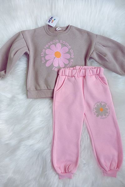 Nisankids 5-8 Years Old Girl's Tracksuit Set - Bottom-Top Raster, 100% Cotton