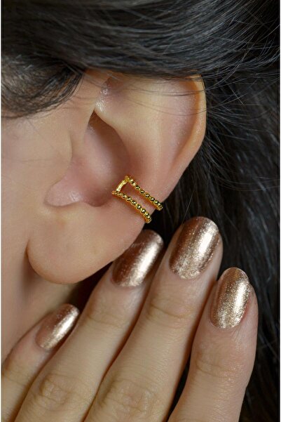 Sacce Scarves&Accessories Gold Sıkıştırmalı Kıkırdak Küpesi Earcuff