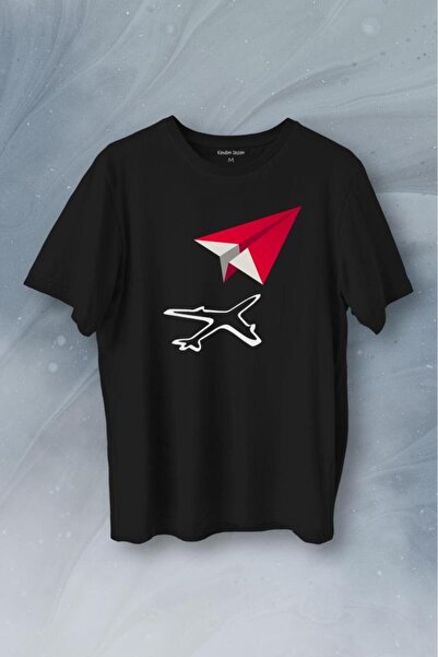 Kendim Seçtim Paper Plane Dreams Lives Fly Pilot Tricou imprimat Tricou unisex