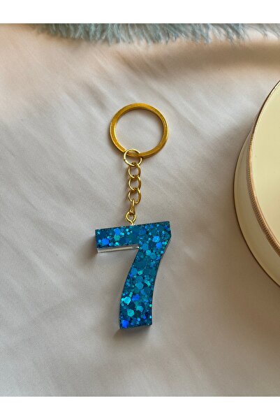 HERCY Breloc cu numărul 7 |   Breloc din rășină epoxidică cu 7 cifre |
