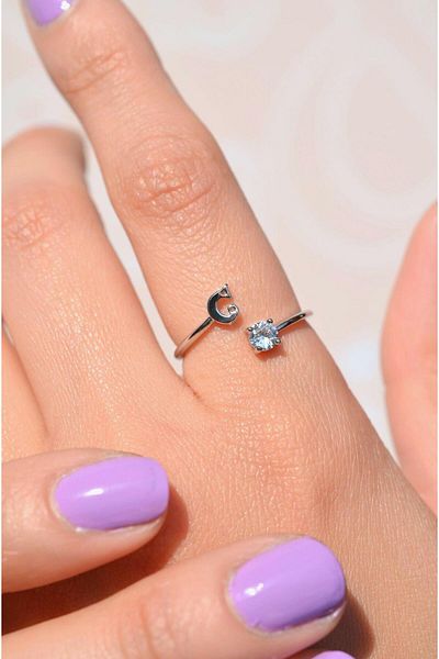 Sacce Scarves&Accessories Letter Ring C Silver Color