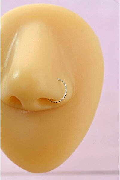 Sacce Scarves&Accessories 925 Ayar Gümüş Geçirmeli Düz Burgu Halka Model Hızma