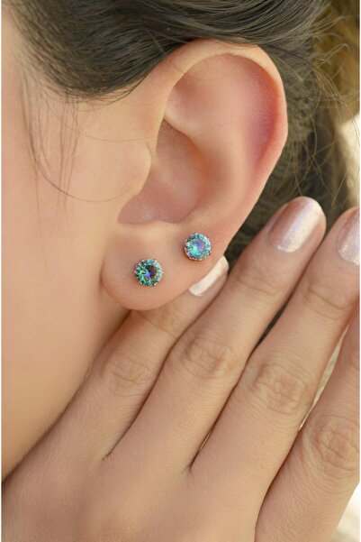 Sacce Scarves&Accessories حلق جلاكسي سوليتير 6 ملم أخضر