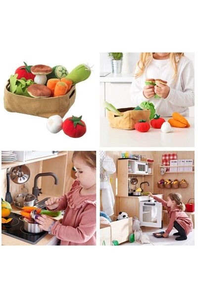 IKEA 14 Piece Soft Educational Toy and Vegetable Set - Duktıg