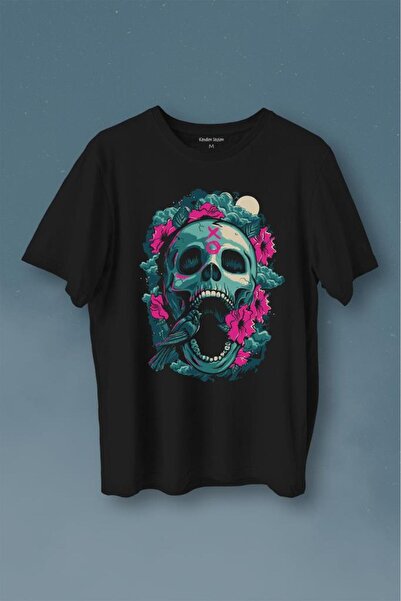 Kendim Seçtim Tricou cu imprimeu unisex Sugar Skull Skeleton Rose Skull Rose