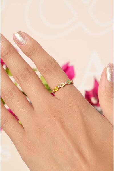 Sacce Scarves&Accessories Renkli Çiçek Eklem Yüzüğü Bahar Yüzük