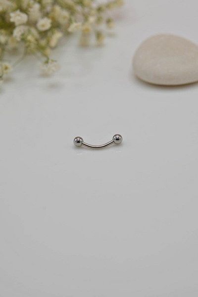Sacce Scarves&Accessories 8 mm Silver Color Two Ends Ball Steel Piercing - Eyebrow Helix Cartilage