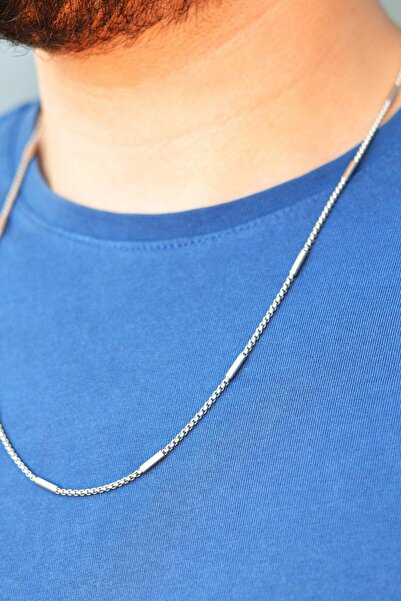 Sacce Scarves&Accessories Silver Renk Erkek Çelik Zincir Kolye 60 cm