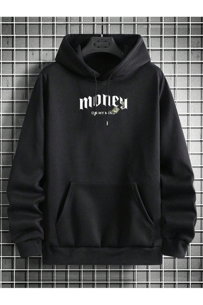 Marco Fresco Унисекс суитшърт с надпис „Money On My Mind“