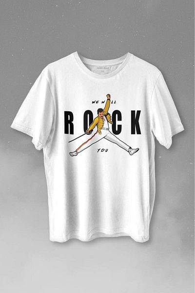 Kendim Seçtim Freddie Mercury Θα Rock You Queen We Are The Champions Μπλουζάκι με στάμπα Unisex