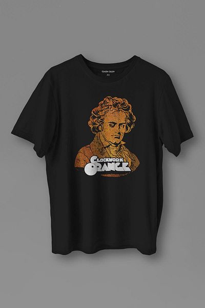 Kendim Seçtim Μπλουζάκι Unisex Κουρδιστό Πορτοκαλί Αυτόματο Πορτοκαλί Βιβλίο Ταινία Μαύρο μπλουζάκι με στάμπα