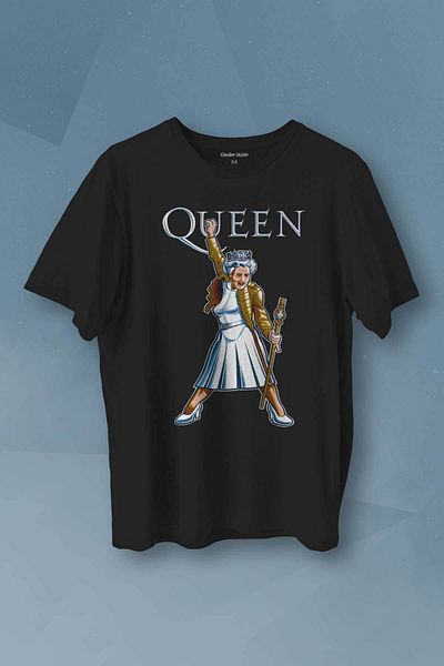 Kendim Seçtim Tricou negru imprimat Queen Queen Elizabeth The Crown Tricou unisex