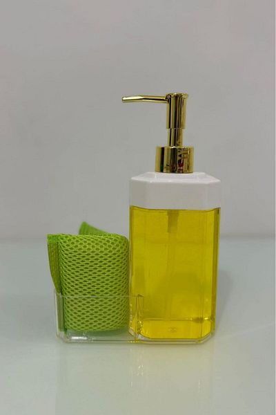 Makri 350 ml Plastic Liquid Soap Dispenser with Sponge Holder