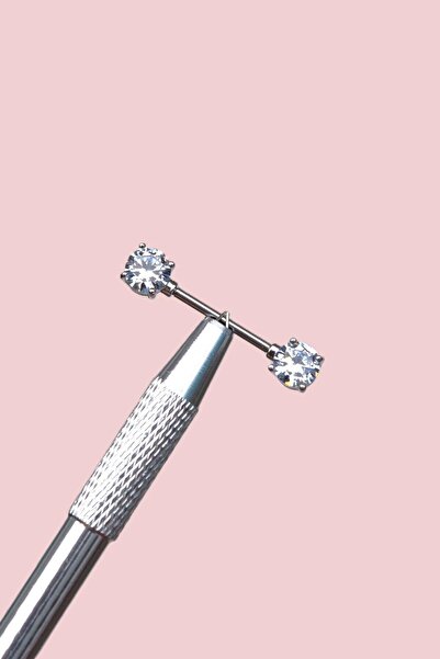 Sacce Scarves&Accessories Tektaşlı Nipple Piercing Taşlı Meme Ucu Piercingi 18 mm