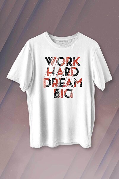 Kendim Seçtim Work Hard Dream Big Gym Sports Body Print Tricou Tricou unisex