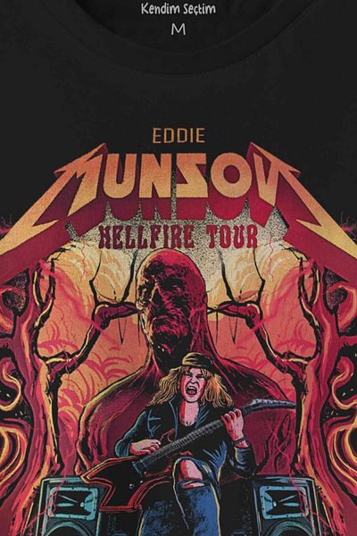 Kendim Seçtim Tricou imprimat Eddie Munson Hell Fire Club Hellfire Tour Tricou unisex