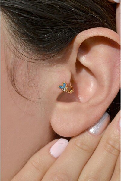Sacce Scarves&Accessories Mavi Kelebek Tragus Piercing Gold Renk