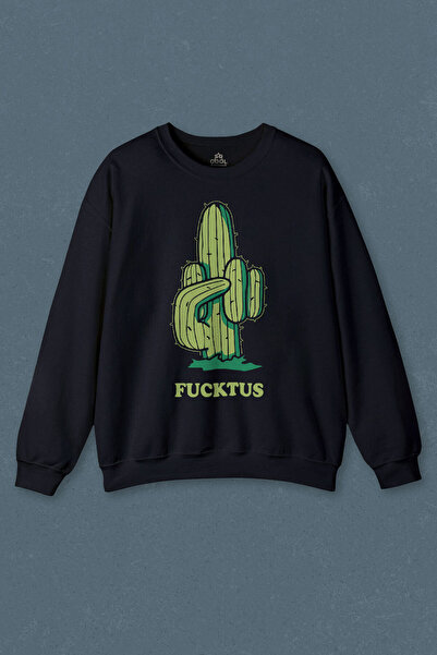 so cool Hanorac Albastru Marin Cactus Degetul mijlociu fxcktus Imprimat Sweat...