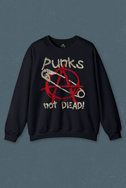 so cool Hanorac bleumarin Punk Is Not Dead Rock Street Culture Imprimat unisex