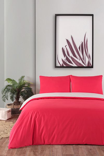 Evim Red Cream 100% Cotton Akfil Teknik European Team 200X220 cm Double