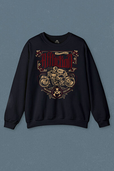 so cool Hanorac bleumarin Death Rider Affliction Death Rider Motocicletă Impr...