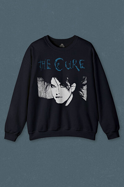so cool Hanorac bleumarin The Cure Robert Smith Vintage Imprimat Sweat unisex