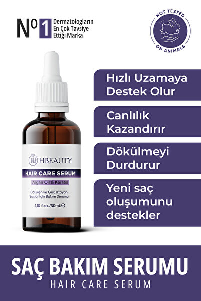 HBEAUTY dökülen ve geç uzayan saçlar için Keratin Özlü bakım serumu 2li set