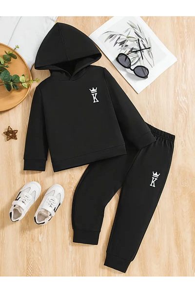 Frisson Set of 2 King Printed Comfortable Sports Hoodie and Sweatpants