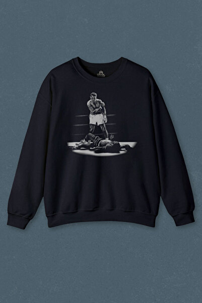 so cool Hanorac bleumarin Muhammad Ali Box Say What Is My Name Printed Unisex Sweat