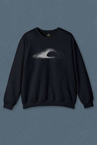 so cool Lacivert Sweatshirt Kara Delik Uzay Zaman Galaksi Karadelikler Cosmos Kümesi Baskılı Unisex Sivit