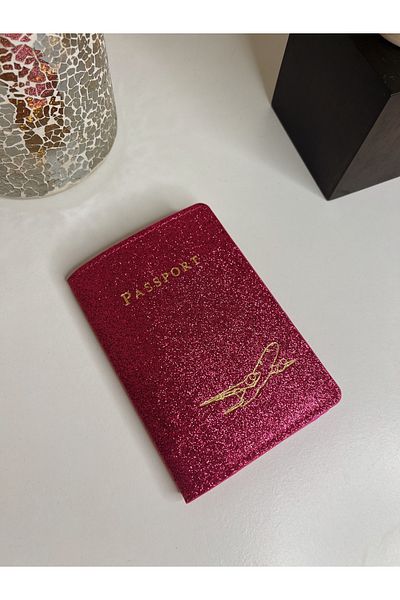 Studioyc Fuchsia Pink Glitter Passport Cover