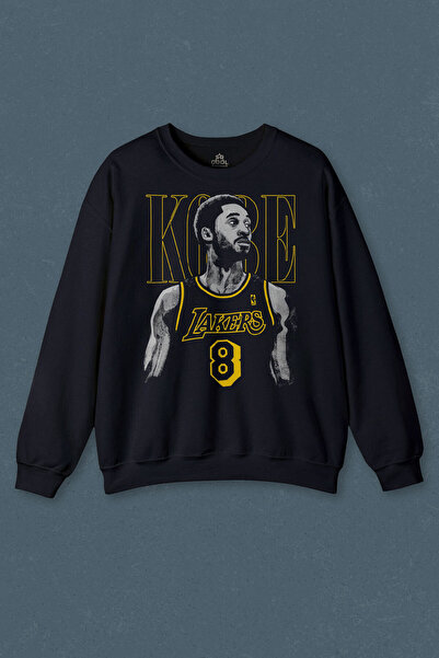 so cool سويت شيرت كحلي كوبي براينت لوس أنجلوس ليكرز رقم 8 مطبوع عليه كرة السل...